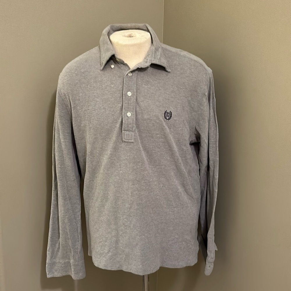 Chaps Grey Long Sleeve Collar Shirt Size Large